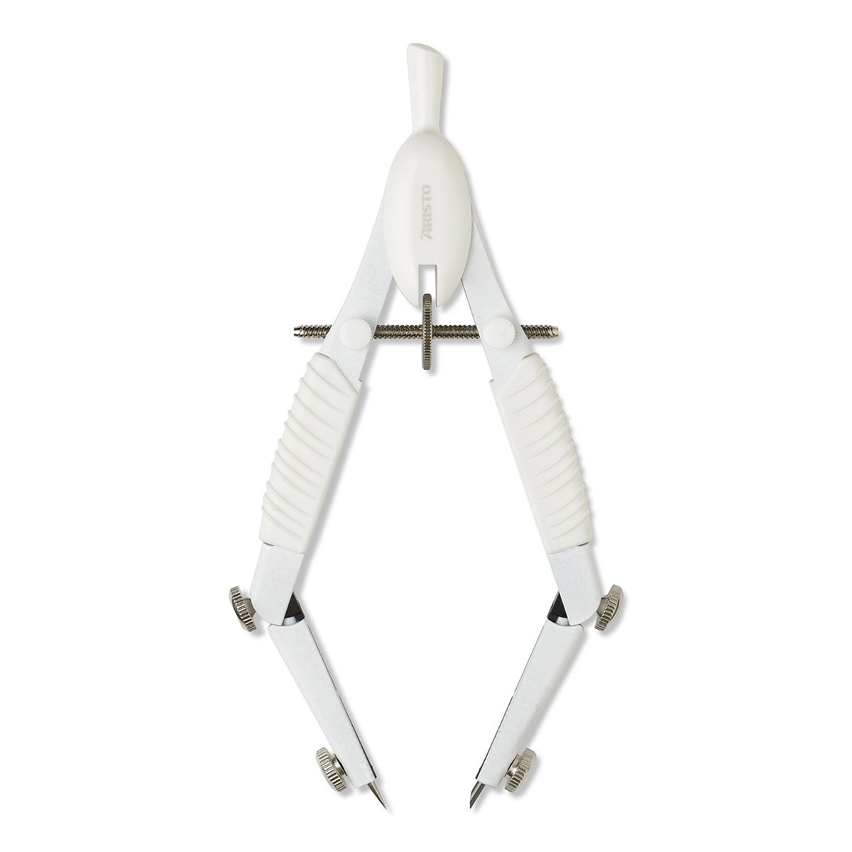 Aristo-TopLine-Schulzirkel-Linkshaender-Rechtshaender-weiss-ar55815-gewinkelt-lafueliki