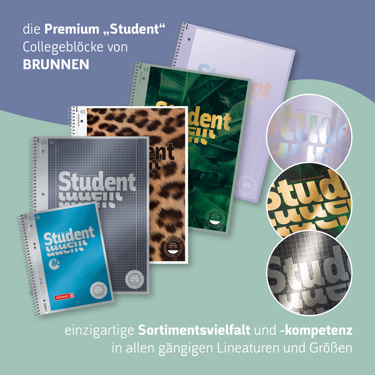 BRUNNEN Collegeblock A4 · Fruity Love · Lin. 27 · liniert · Doppelrand