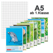 BRUNNEN Schulblock A5 · Lineatur 7 · kariert · ab 1. Klasse