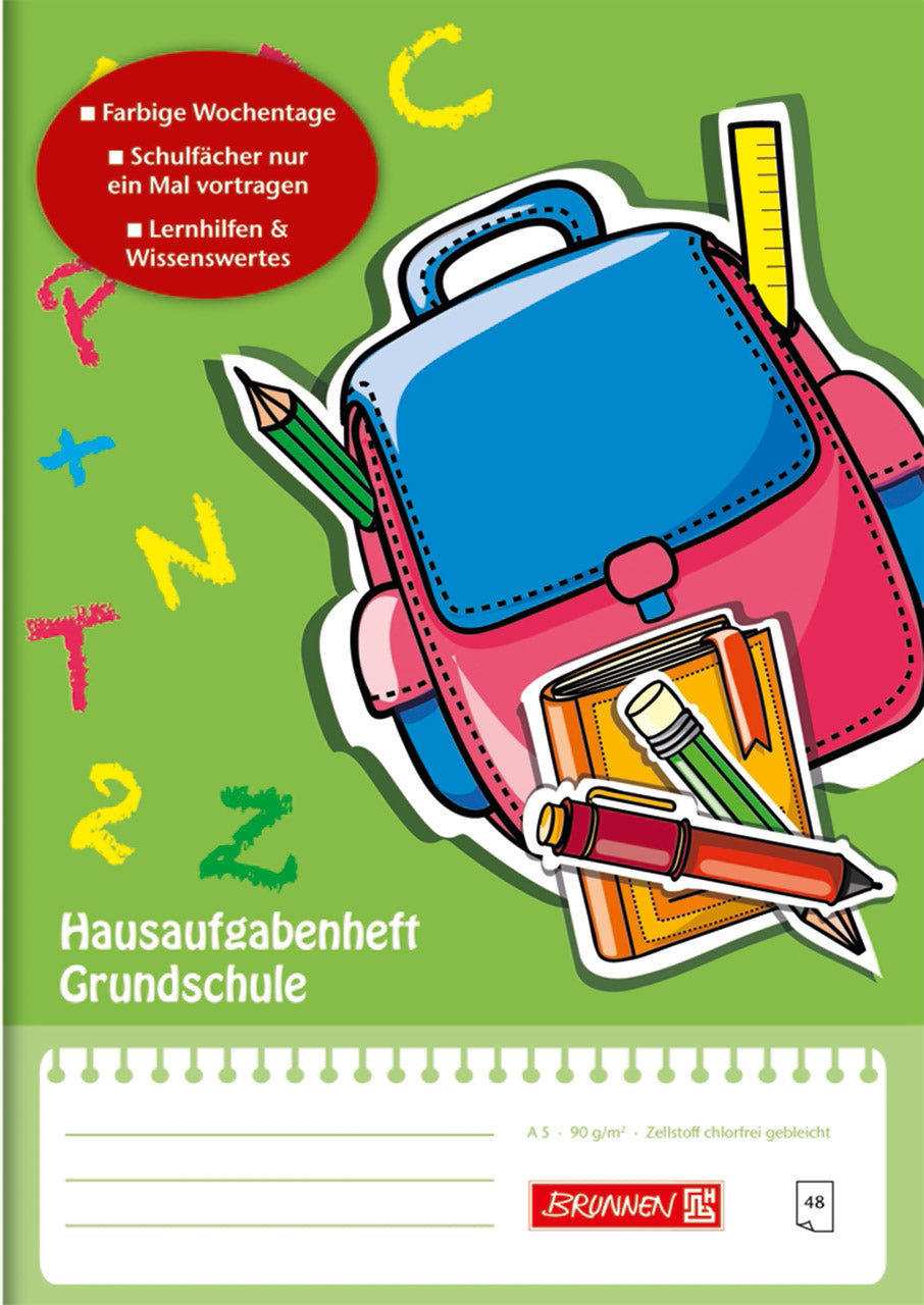 Brunnen-Hausaufgabenheft-Grundschule-A5-gruen-1046807