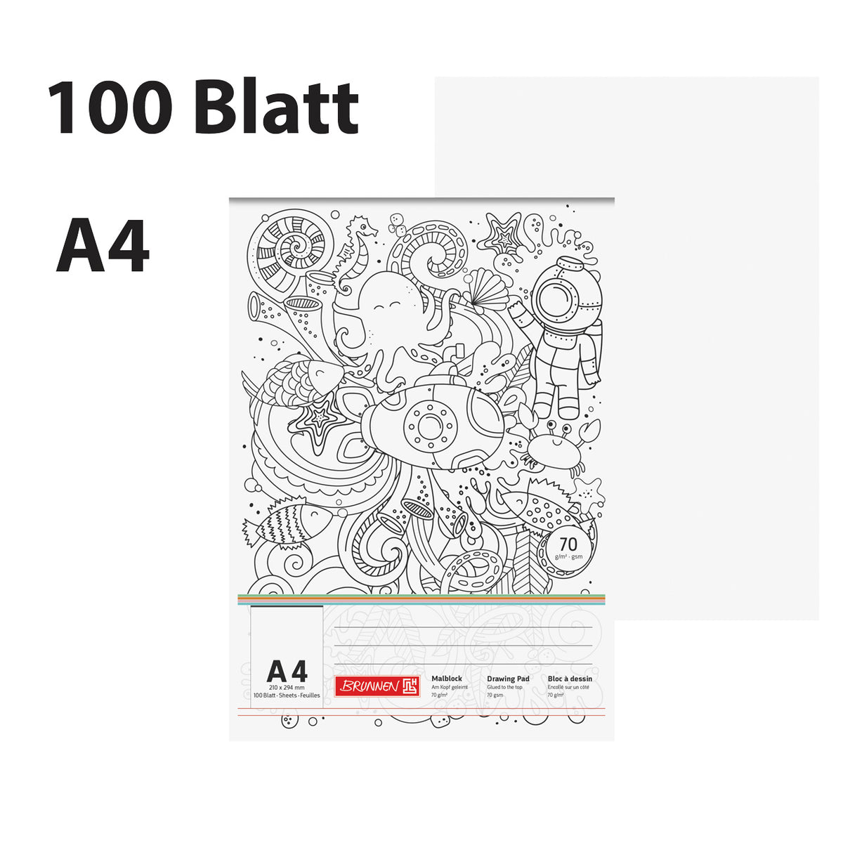 Brunnen-Malblock-100-Blatt-Schule-Blanko-dicker-block-mit-text-lafueliki