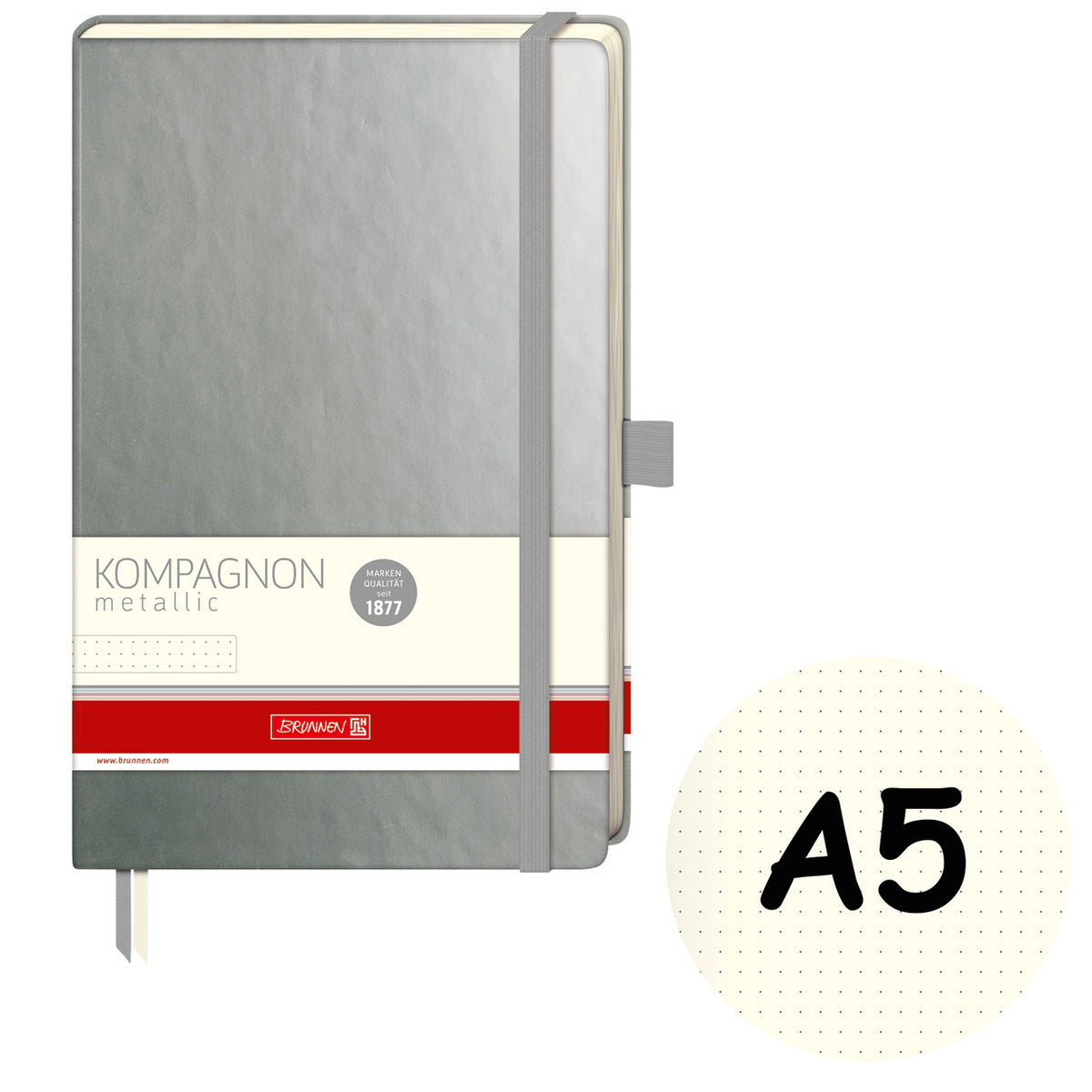 Brunnen-Notizbuch-A5-Kompagnon-Metallic-dotted-anthraziet-kaufen-105554892-lafueliki