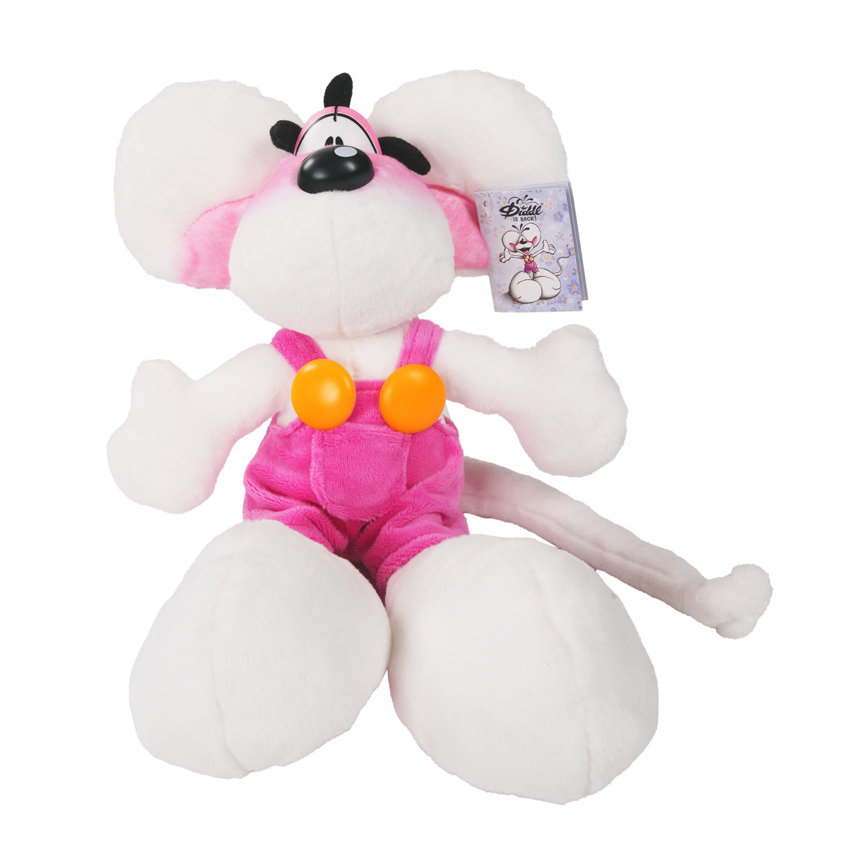 Diddl Kuscheltier mittel · 20 cm · Diddl Maus · Latzhose · Rosa