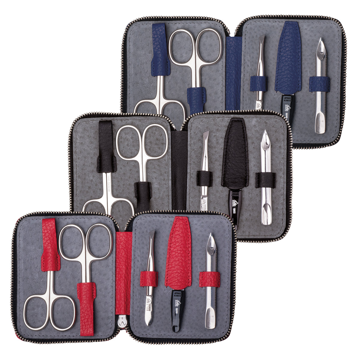 Erbe-Manikuere-Set-Tivoli-5-tlg-Linkshaender-Reissverschluss-farben-offen-lafueliki