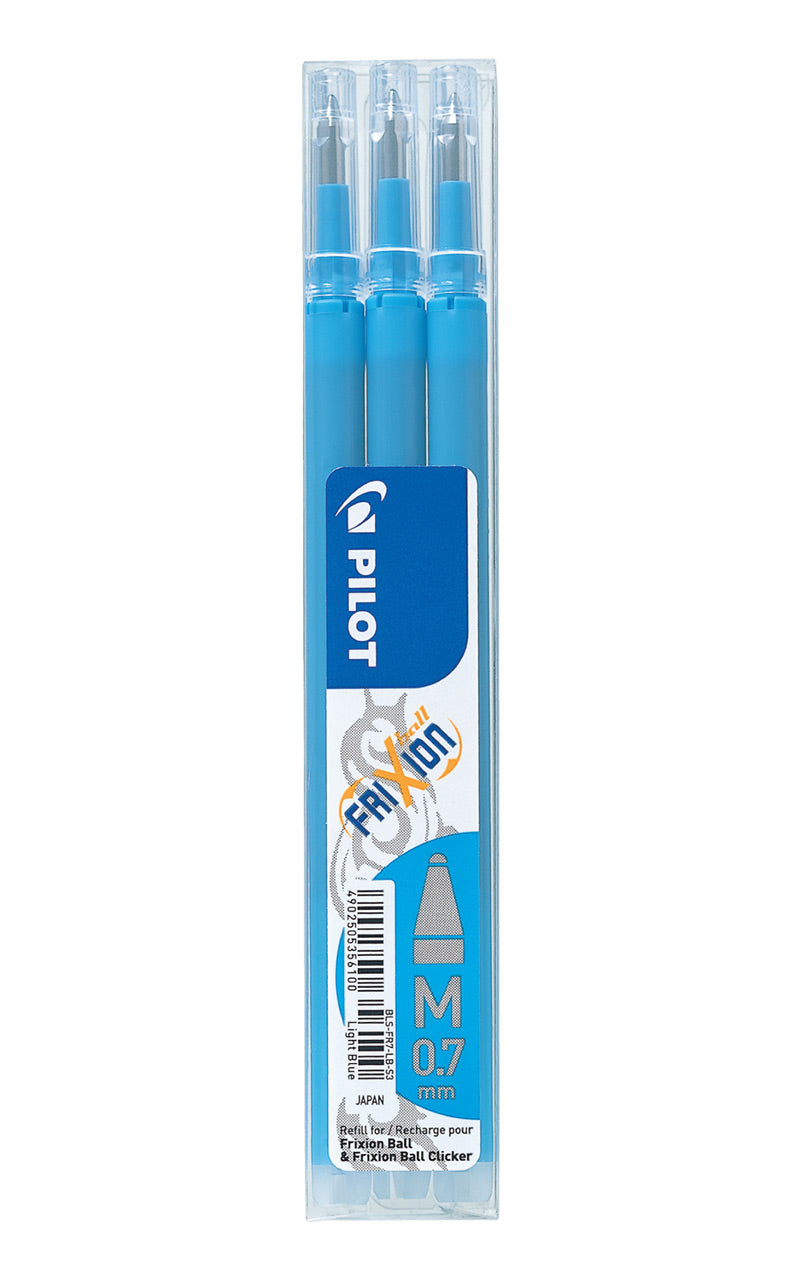 Frixion-Ball-Tintenroller-Ersatzmine-3er-Set-hellblau-4902505356100-lafueliki