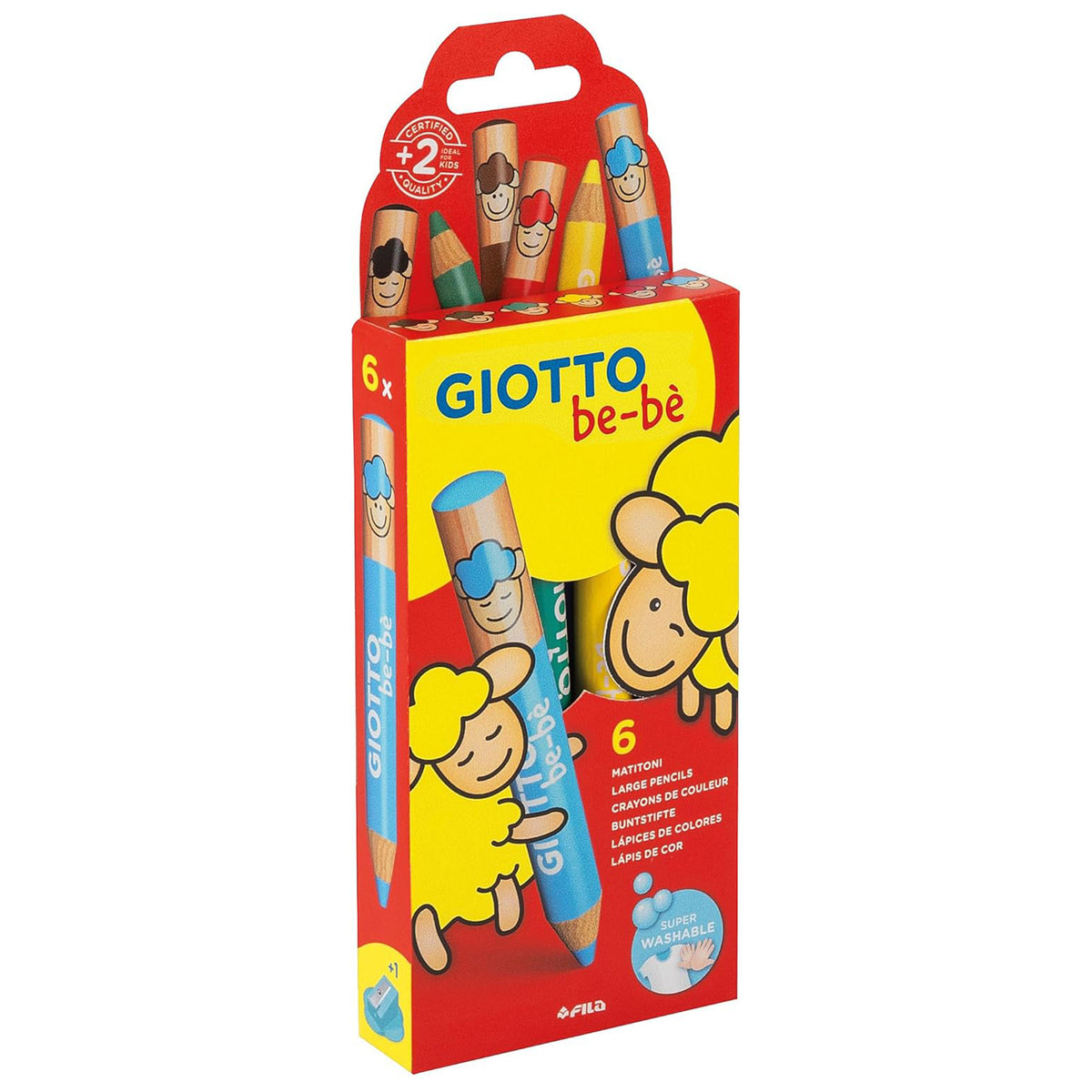 GIOTTO be-be Super-Farbstifte 6er + Spitzer (ab 2)
