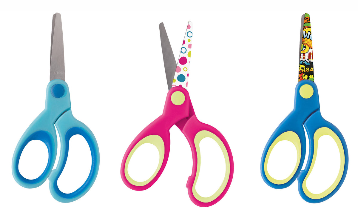 Herlitz-Design-Bastelschere-rund-linkshaender-3-Farben-57697-blau-pink-hellblau-lafueliki