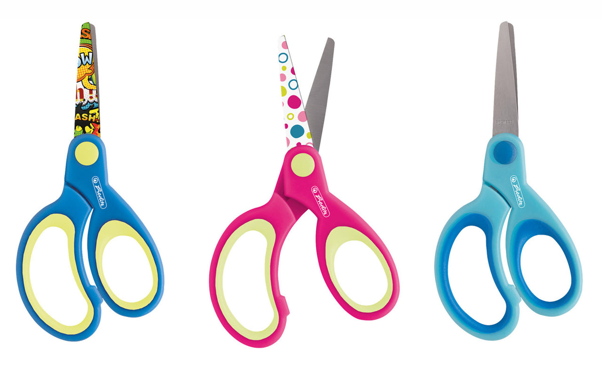 Herlitz-Design-Bastelschere-rund-rechtshaender-3-Farben-57696-blau-pink-hellblau-lafueliki