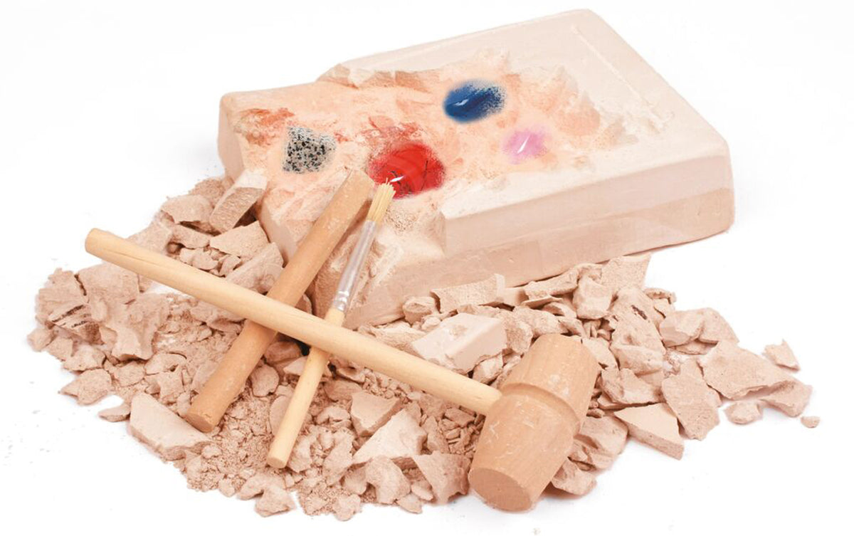 Moses-Verlag-Ausgrabungsset-fuer-Kinder-5-Edelsteine-Mineralien-9834-EXPEDITON-NATUR-gipsblock-mit-steinen-lafueliki