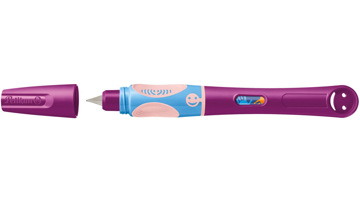 Pelikan-Griffix-Fueller-820332-Sweet-Berry-lila-Linkshaender-Kappe-offen-lafueliki