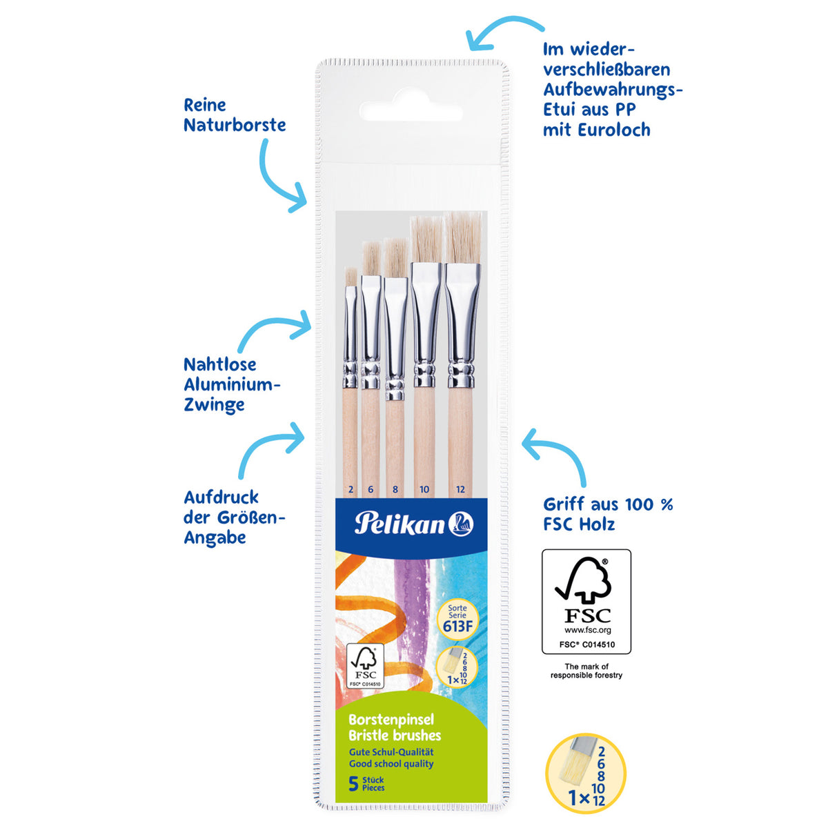 Pelikan-Pinsel-Starter-Set-mit-5-Borstenpinseln-701532-vorteile-kaufen-lafueliki