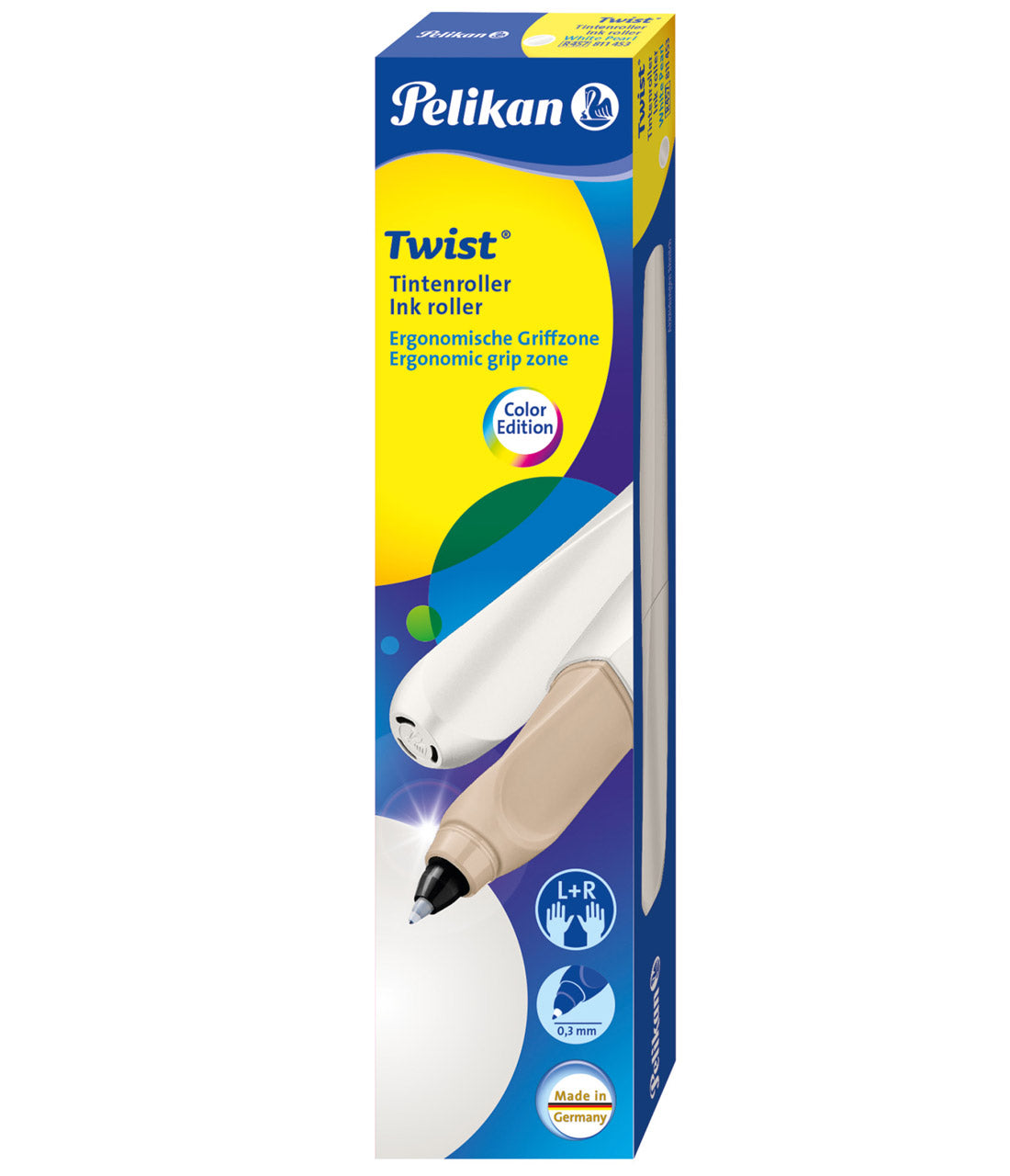 Pelikan-Tintenroller-Twist-weiss-White-Pearl-Faltschachtel-57464-lafueliki