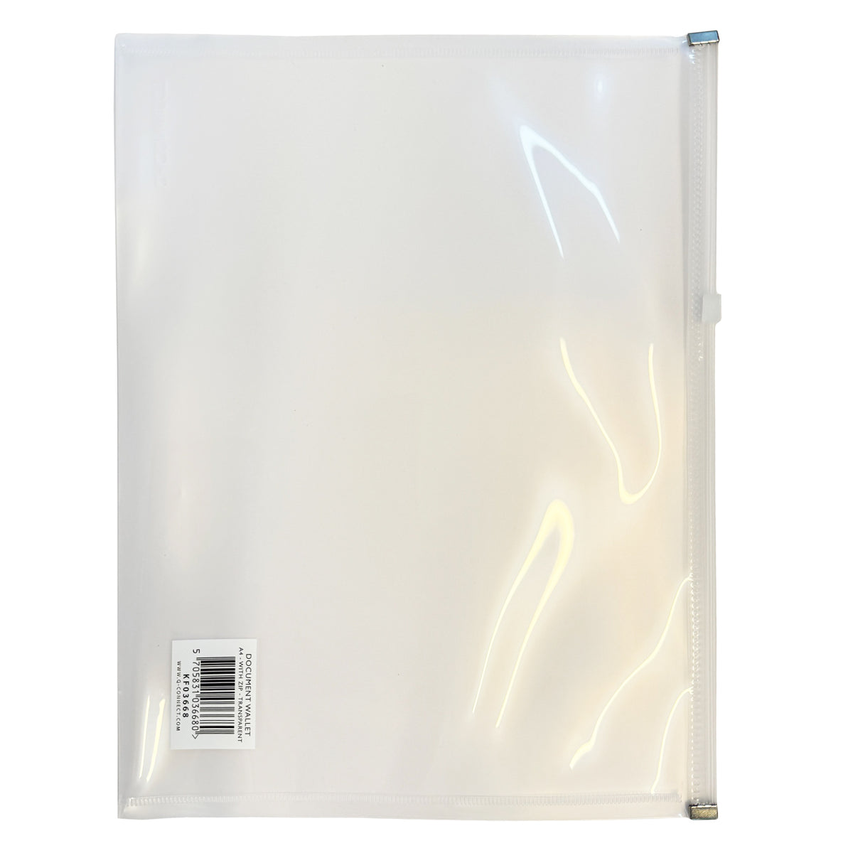 Q-CONNECT Dokumentenhülle mit Zip · Premium · A4 · transparent