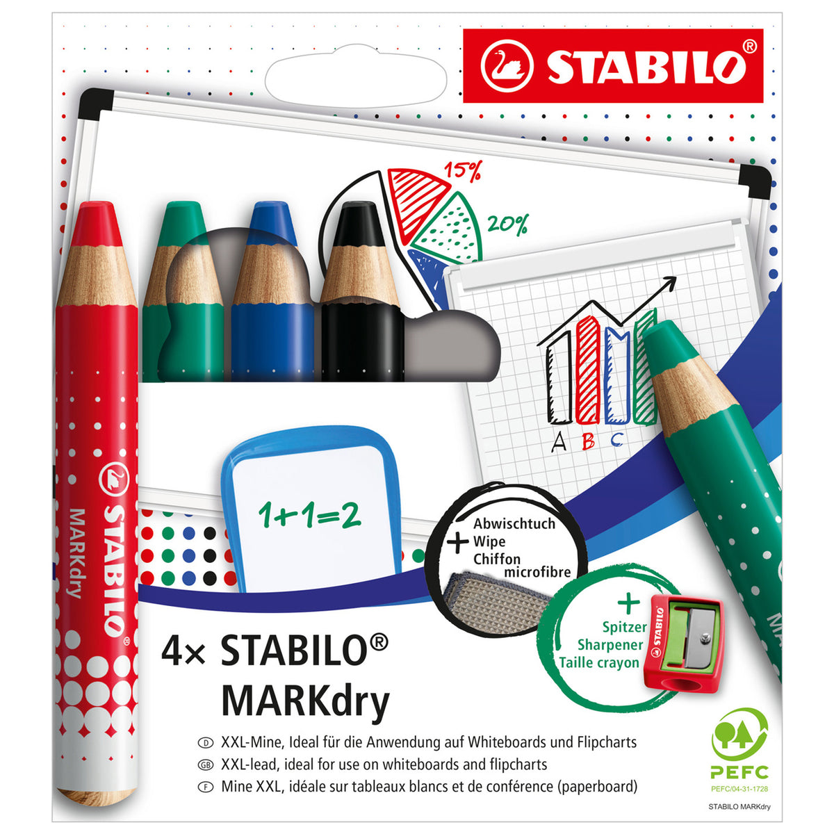 STABILO-MARKdry-Whiteboardmarker-4er-Set-inkl-Spitzer-Abwischtuch-4006381582520-online-kaufen-lafueliki