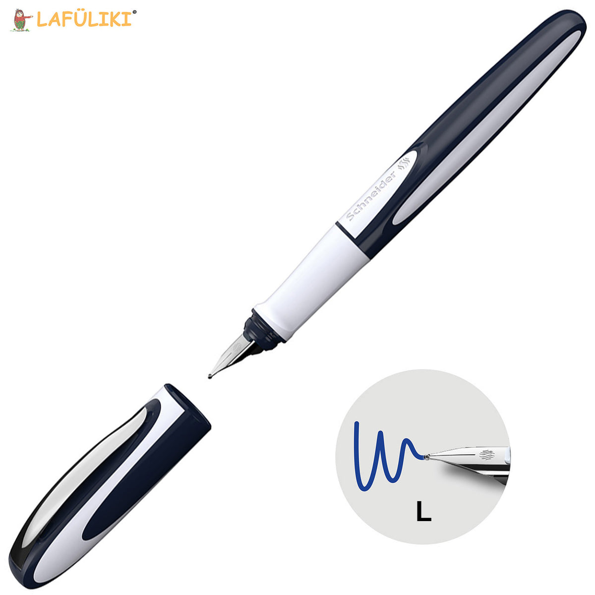 Schneider-Schulfueller-Ray-M-Linkshaender-Fuellhalter-tiefblau-hellgrau-168403-lafueliki