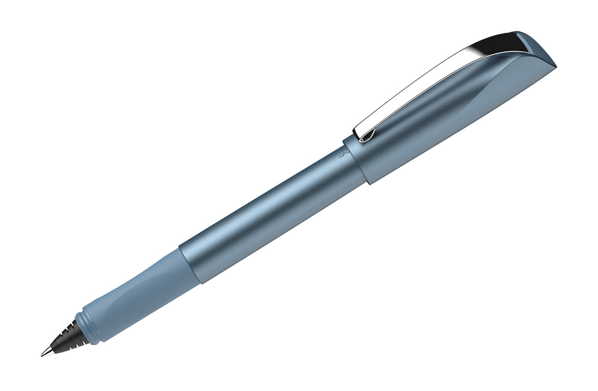 Schneider-Tintenroller-Ceod-Shiny-blue-blau-mit-metallspitz-186223-kappe-auf-stift-lafueliki