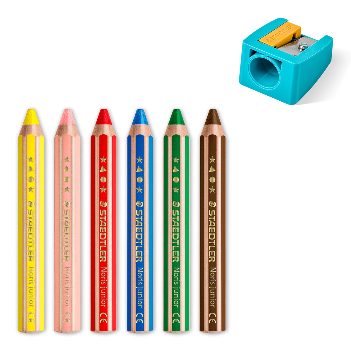 Staedtler-Noris-Junior-3in1-Kindermalstift-6er-Set-inkl-Anspitzer-Stifte-lose-140C6-lafueliki