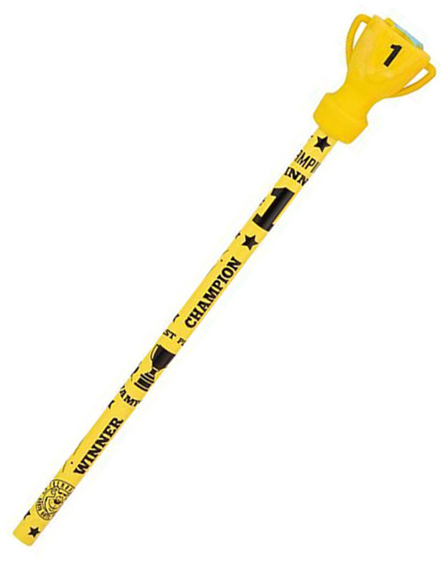 Stiftbeschwerer-Champion-Poka-inkl-Bleistift-gelb-lafueliki