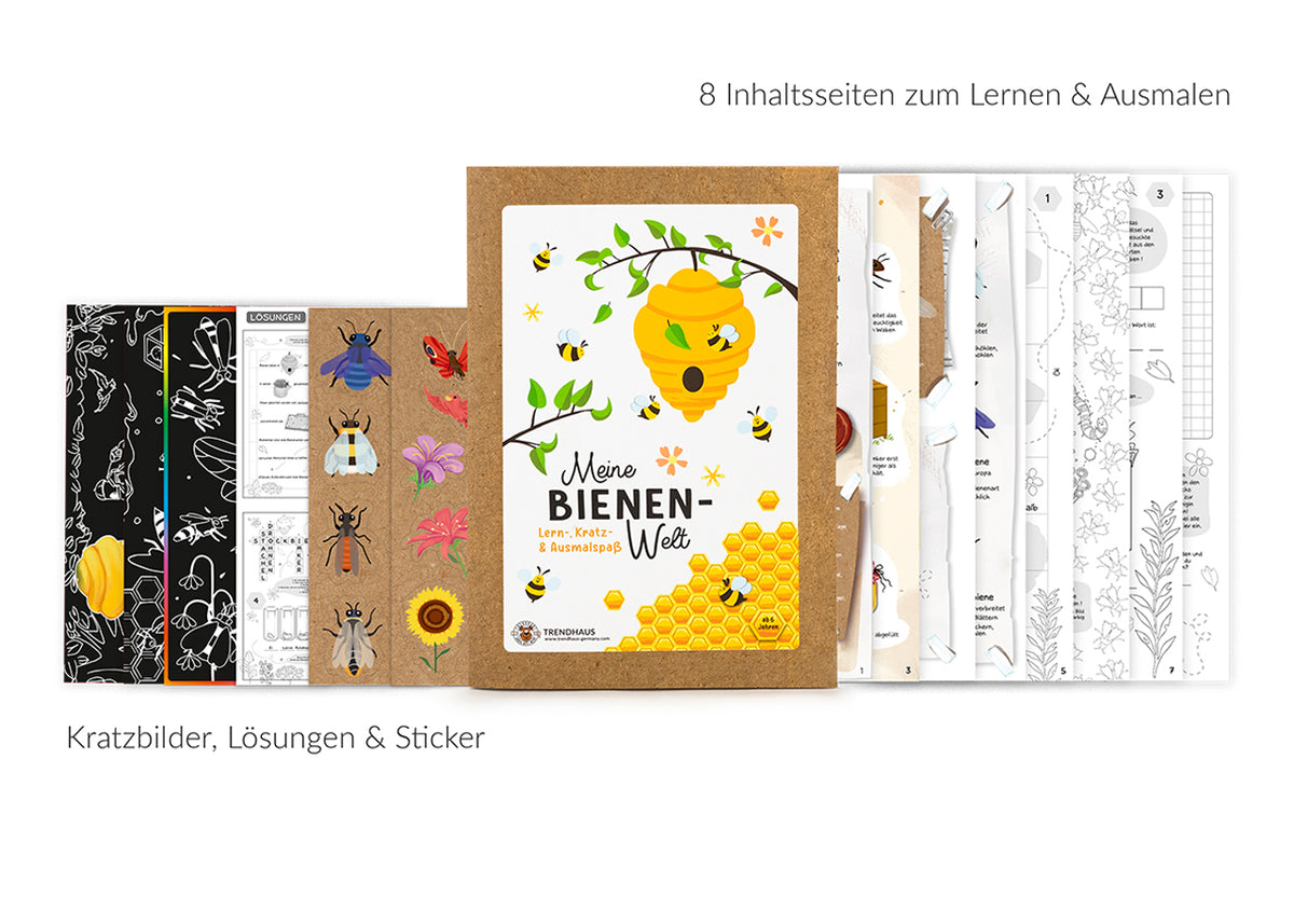 Trendhaus-Activityheft-Meine-Bienenwelt-956668-Lernheft-Kratzheft-Ausmalspass-lafueliki