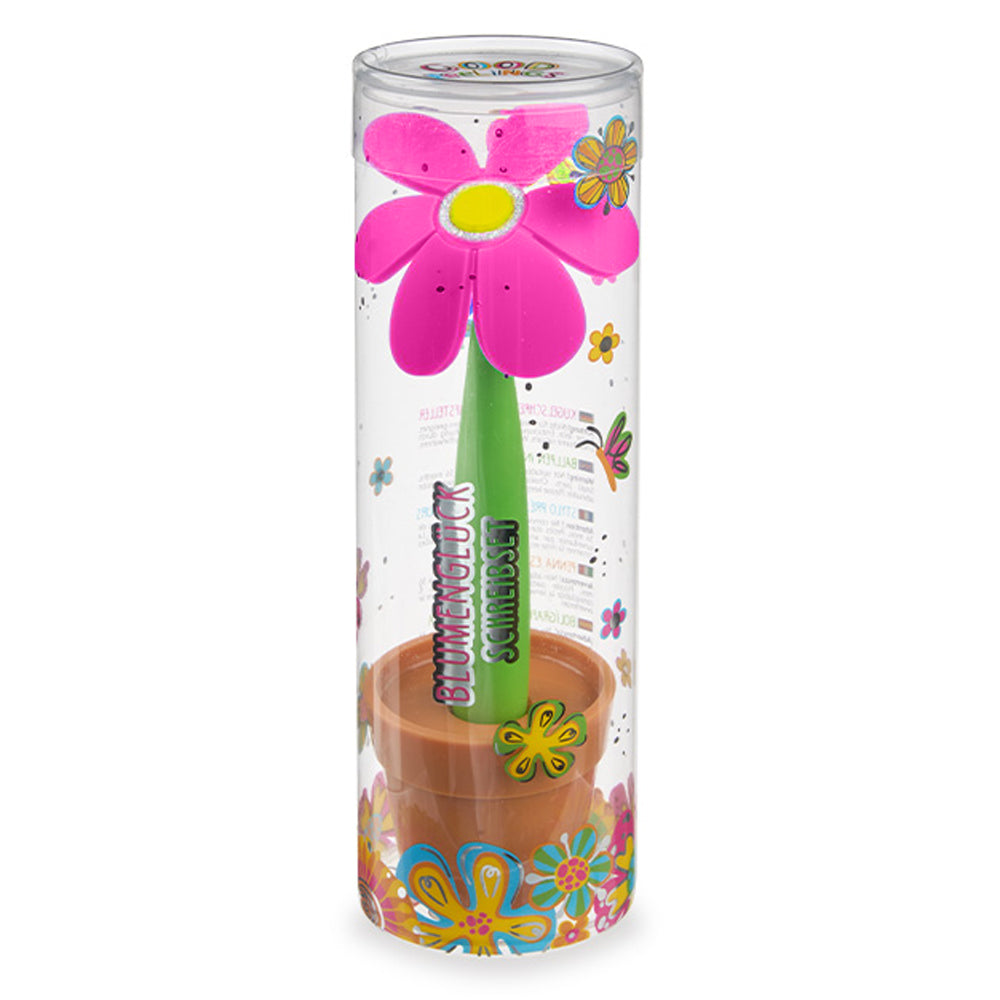 Trendhaus Kugelschreiber Blume · mit Blumentopf