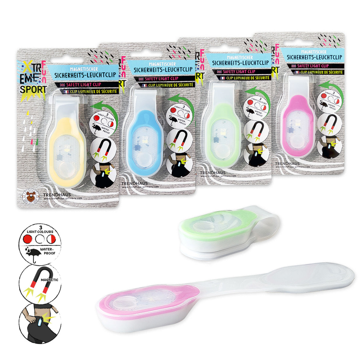 Trendhaus LED Rucksack Blinklicht Licht Clip - magnetisch