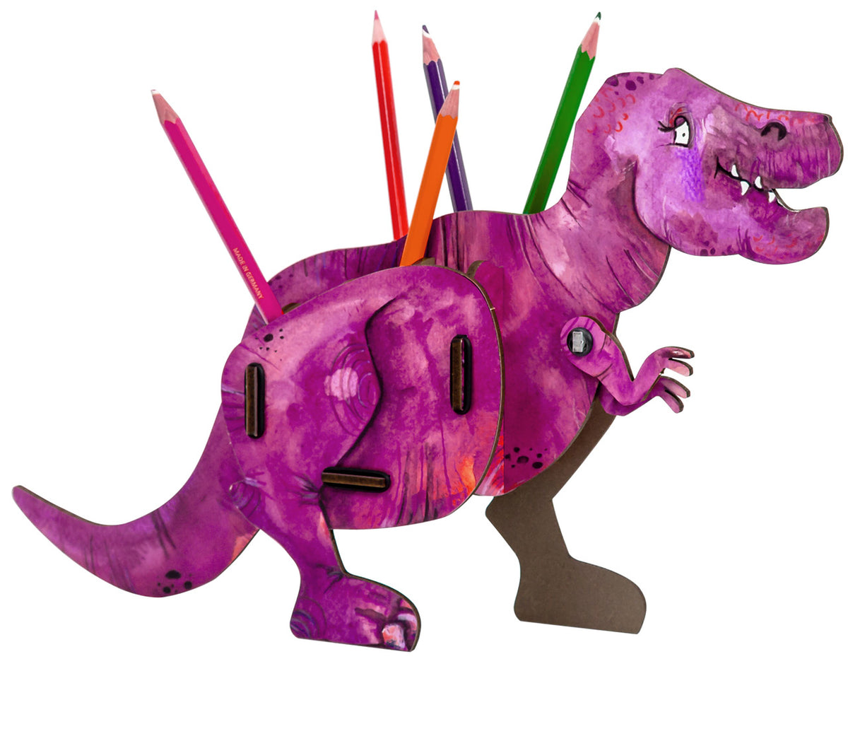 Werkhaus-Stiftebox-Stiftehalter-Kinder-trex-Dinosaurier-Holz-WE2065-lafueliki