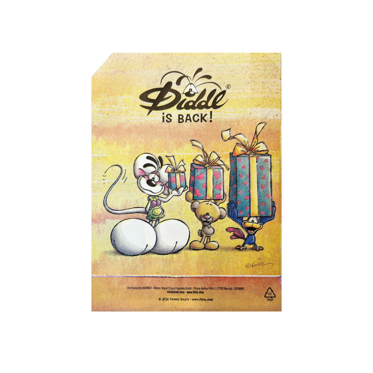 Diddl Geschenkbeutel klein · gelb · Diddl, Pimboli & Ackaturbo