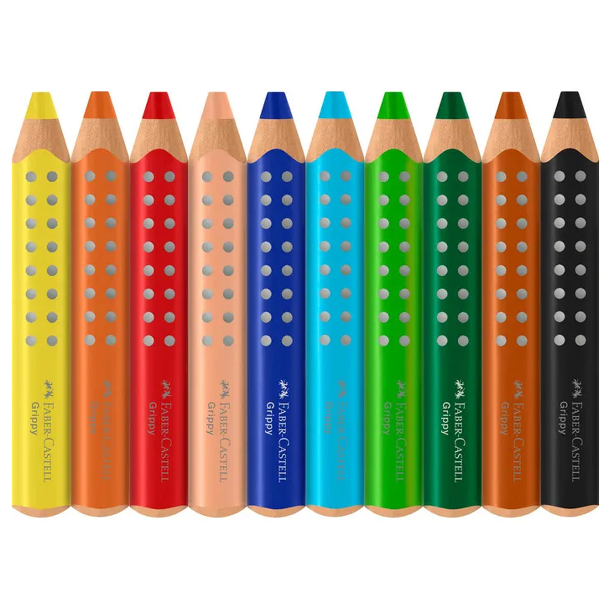 Faber-Castell Buntstift - Grippy - 10er Set - rutschfeste Noppen - 3in1-