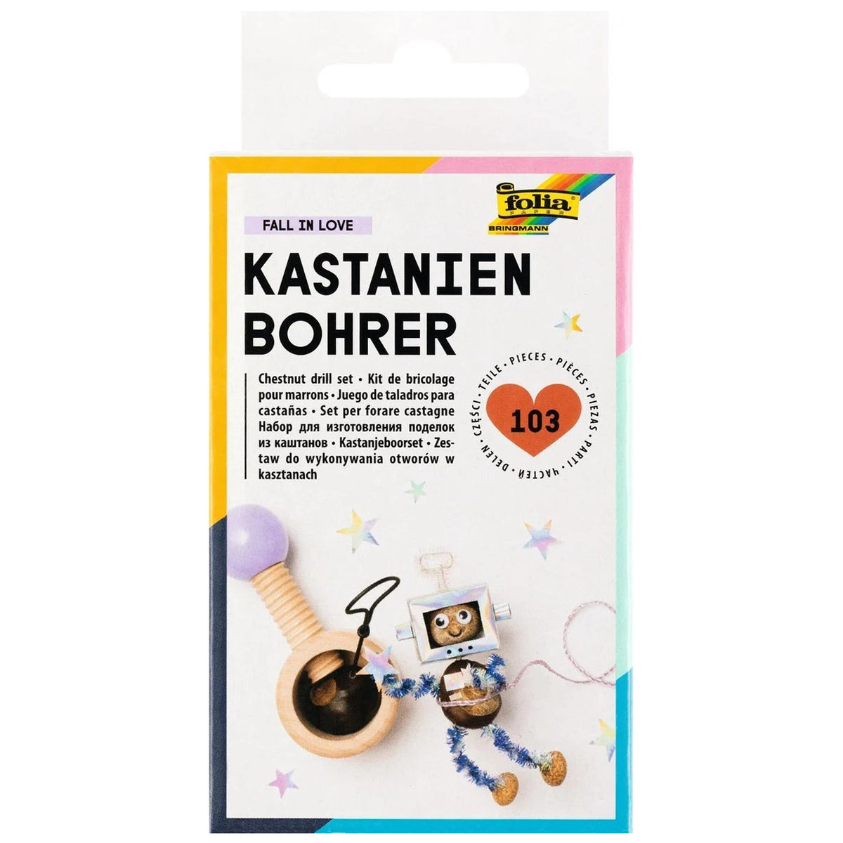 Folia Kastanienbohrer-Set · mit Holzhalterung & 2 Bohrern